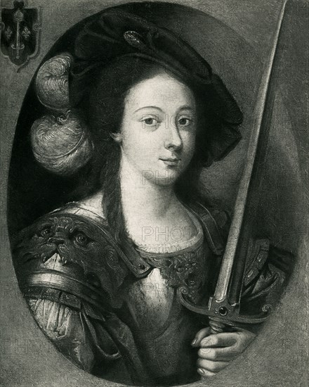 This painting of Joan of was doneby Claude Deruet, a famous French Baroque artist of the 17th century. .