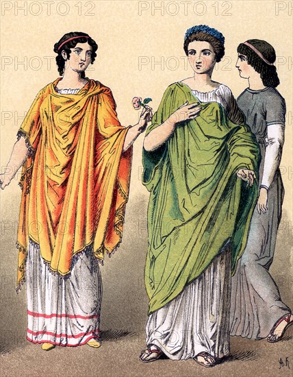 Dress of Roman women in late Republican and Imperial times (around 100 ...