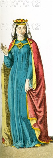 The figure depicted here represents the German Empress Anna (died 1281). The illustration dates to 1882.