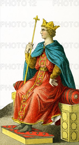 The figure depicted here represents the German Emperor Frederick II (died 1250). The illustration dates to 1882.