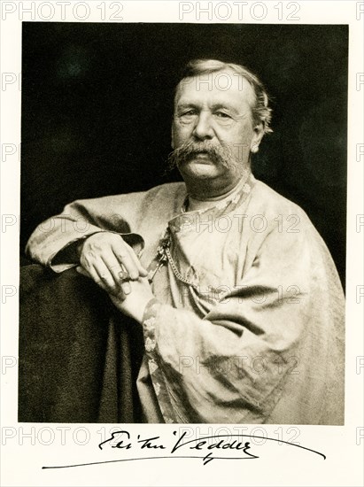 Elihu Vedder (1836-1923) was an American symbolist painter, book illustrator, and poet, born in New York City. He is best known for his fifty-five illustrations for Edward FitzGerald's translation of The Rubaiyat of Omar Khayyam. .