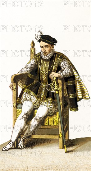 The figure represented here is the French king Charles IX who died in 1574. This illustration dates to 1882.