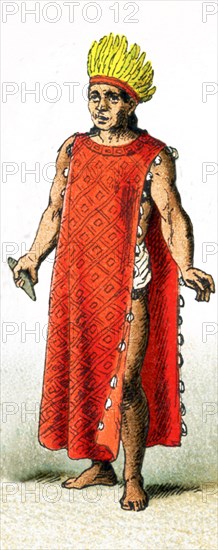 The figure pictured in this illustration shows a Mexican high priest around A.D. 1500. The illustration dates to 1882.