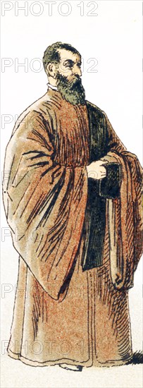 The figure pictured here represents the procurator of St. Mark around 1500 A.D. The illustration dates to 1882. .