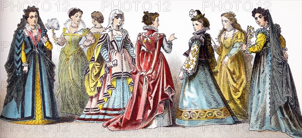 This illustration, which dates to 1882, shows Italian women 1500-1550.