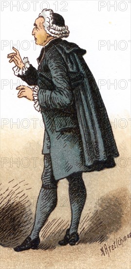 The illustration shown here depicts the ecclesiastical costume of an abbe in the time of Louis XVI. The illustration dates to 1882.