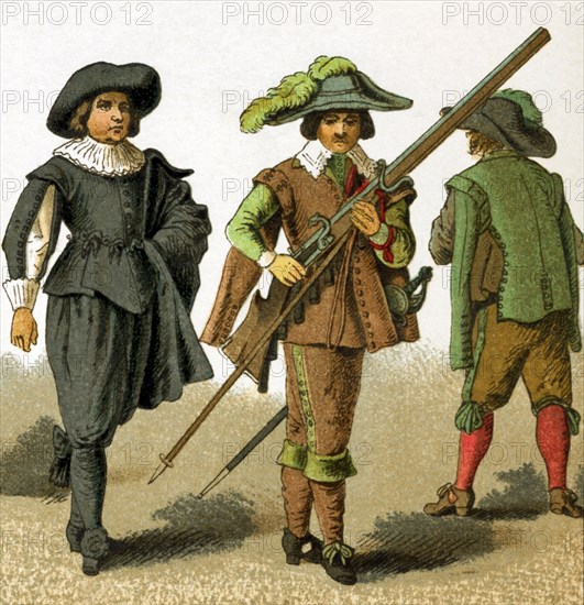 The dress of the Netherlands men shown in this illustration is from ...