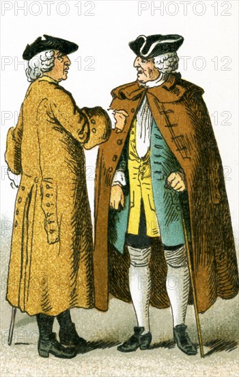 The figures picture here are Germans in 1700. They are, from left to right: two citizens. This illustration dates to 1882.