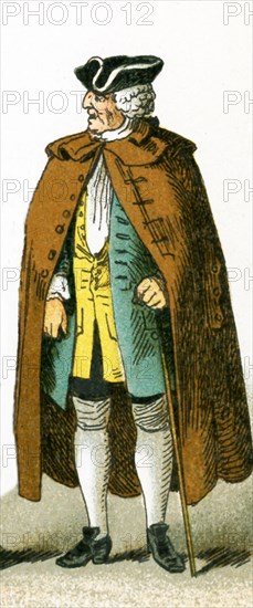 The figure pictured here is a German citizen in 1700. This illustration dates to 1882.