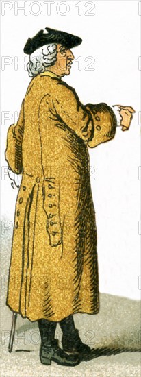 The figure pictured here is a German citizen in 1700. This illustration dates to 1882.