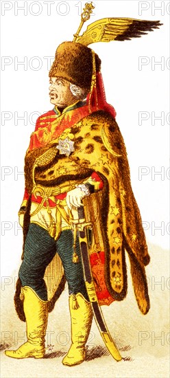 The Figure represented here is the German General Ziethen in the 1700s. The illustration dates to 1882.