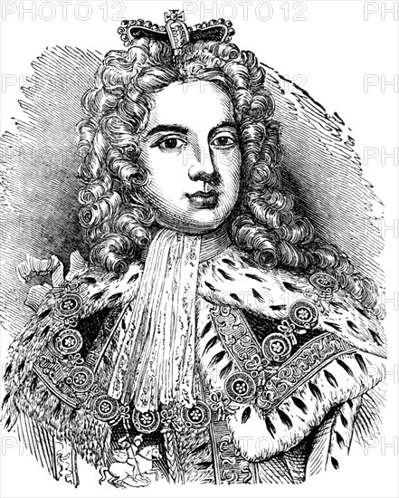 George I was king of England from 1714 to 1727. The great-grandson of James I, he was the first British sovereign of the house of Hanover under the Act of Settlement.