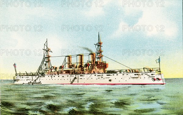 The United States Armored Cruiser New York (also known as USS New York [ACR-2/CA-2]) was the second United States Navy armored cruiser so designated; the first was the ill-fated Maine, which was soon redesignated a second-class battleship. Due to the unusually protracted construction of Maine, New York was actually the first armored cruiser to enter U.S. Navy service. The United States Armored Cruiser Brooklyn was a key vessel in the Battle of Santiago de Cuba on 3 July, in which the Spanish Fleet was destroyed. It is referred to as the USS Brooklyn (ACR-3/CA-3). .