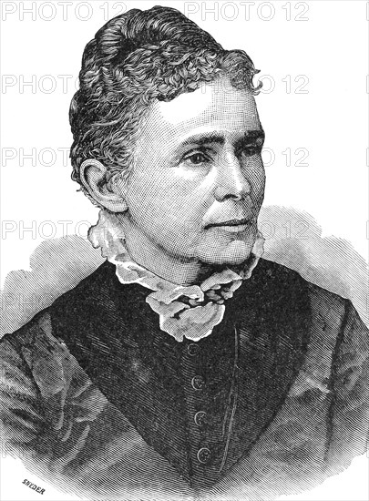 Lucretia R. Garfield was the wife of James Abram Garfield (1831-1881), who was elected the 20th President of the United States in 1880. James Garfield was assassinated on July 2, 1881 and died on September 19.