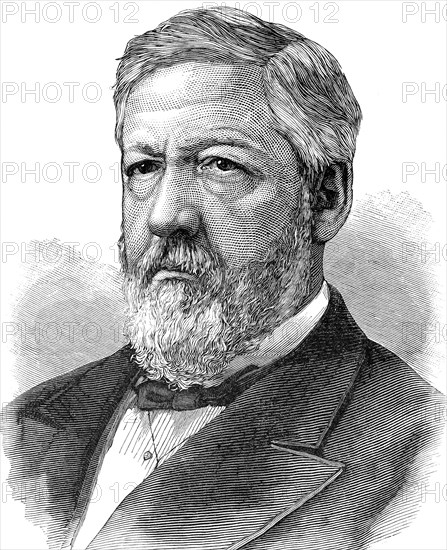 James Gillespie Blaine (1830-1893) was an American politician. He held several public offices, including U.S., representative from Maine from 1863 to 1876 and U.S. Secretary of State in 1881 and from 1889-1892. His improper use of influence in the case of a railroad in Arkansas prevented his being nominated for president in 1876. He was nominated for president in 1884, but defeated by the Democrats. He was instrumental in bringing about the first Pan American Congress. .