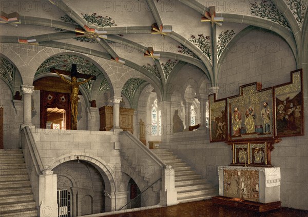 Staircase from the lower chapel to the cloister.