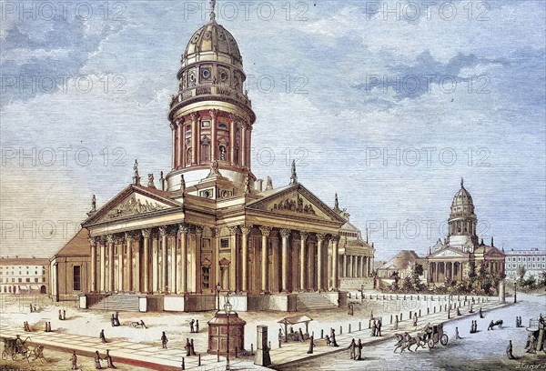 The Gendarmenmarkt with cathedral in Berlin.