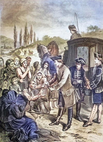 Emperor Joseph II saves Bohemian peasants from starvation.