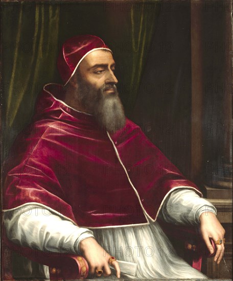 Clement VII, civilly Giulio de Medici (26 May 1478 to 25 September 1534) from the Medici family was Pope from 18 November 1523 until his death, Painting by Sebastiano del Piombo, Historic, digitally restored reproduction from an original of the tim..