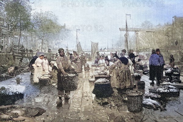 Fish market in Amsterdam.