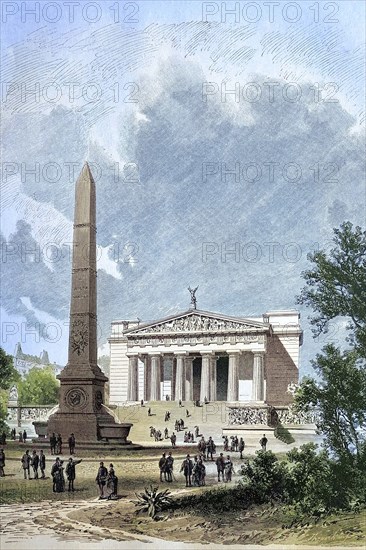 The Temple of Pergamon with the Obelisk.