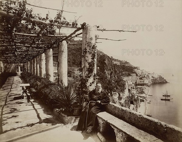 Grand Hotel, formerly Convento dei Cappuccini, Monastery, Amalfi, c. 1880, Italy, Historic, digitally restored reproduction from a 19th century original..