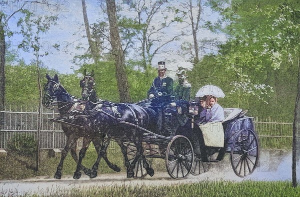 Emperor Wilhelm and the Grand Duchess of Baden in Babelsberg Park.