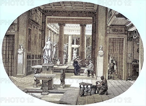 the interiors of a Roman house.