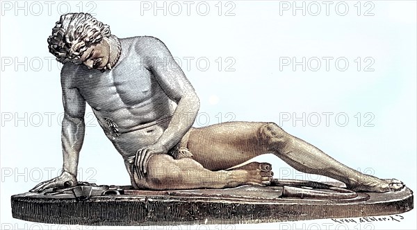 A dying Gaul, marble statue.