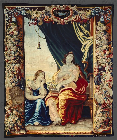 Caesar's Death Leaves Cleopatra in Mourning, painting by Justus van Egmont, Historic, digitally restored reproduction from an original of the period.