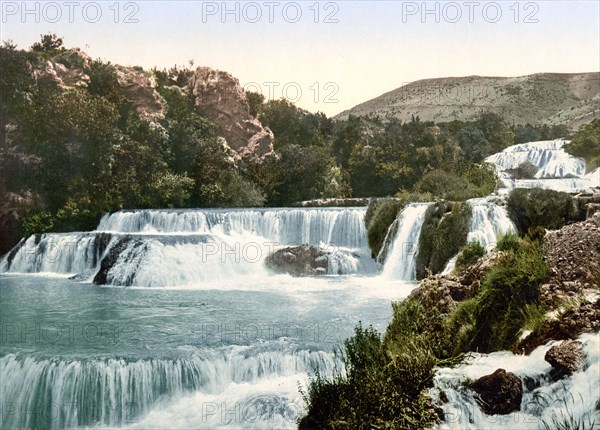 Sebenico, Sibenik, mittlerer Wasserfall der Kerka, Dalmatien, ehemals vñsterreich-Ungarn, heute Kroatien, 1890, Historic, digitally restored reproduction from a 19th century original.