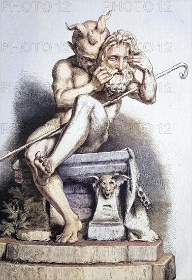 Faun with Zeus mask