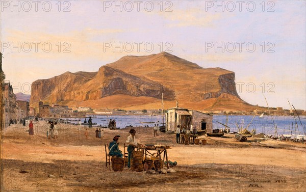 Port of Palermo with view of Monte Pellegrino