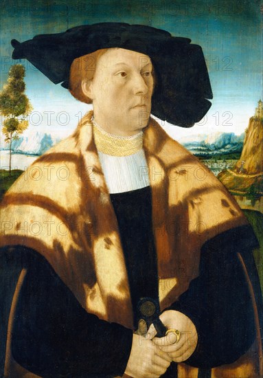 Portrait of Johann Stralenberg (1503 to 1571), Councillor, Younger Mayor, Alderman and Patrician in Frankfurt, Historic, digitally restored reproduction from a 19th-century original.