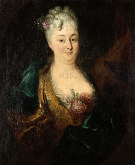 Portrait of Margarethe Elisabeth von Lersner, ca. 1700 to 1730, Historic, digitally restored reproduction from a 19th century original.