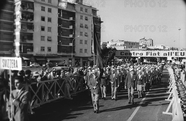 Rome 1960: Opening ceremony, entering of the Swiss team.