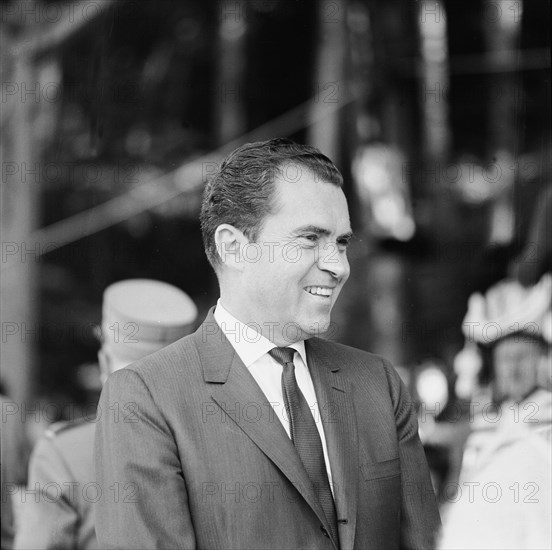 vice president Richard Nixon arriving at Geneva, 1963.