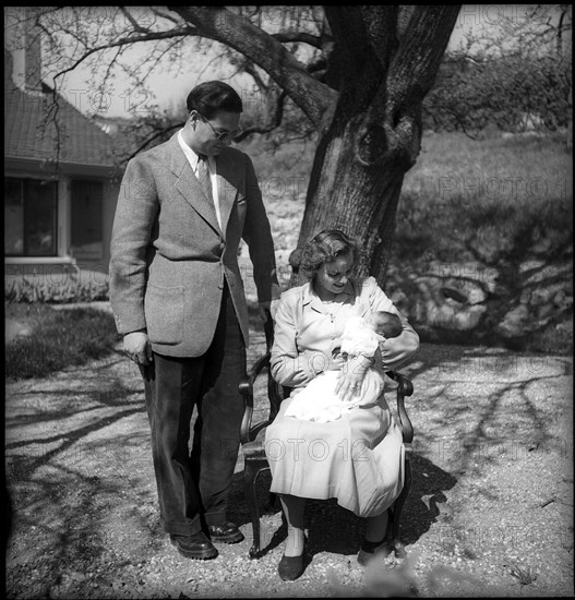 in the garden of their villa Petites Grangettes.