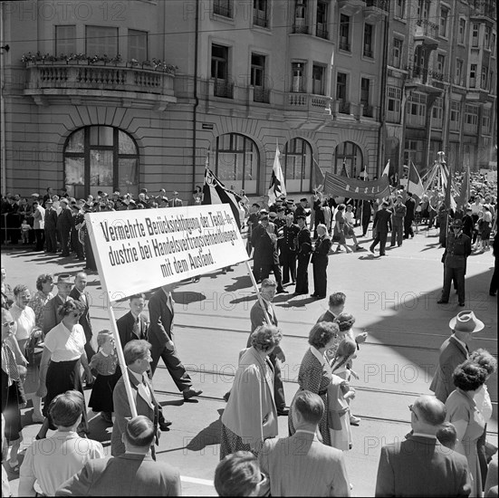 Demonstration of textile workers; 1952.