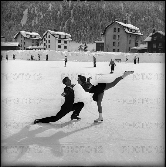 Frances Defoe and Norris Bowden in Davos 1953.