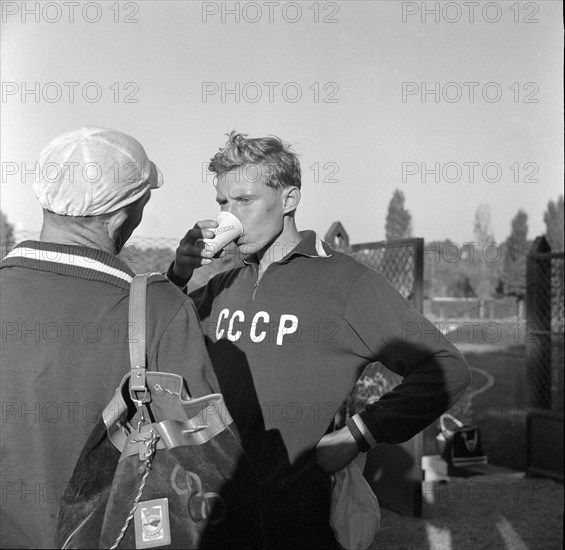 Rome 1960: Russian athlete with Ovomaltine.