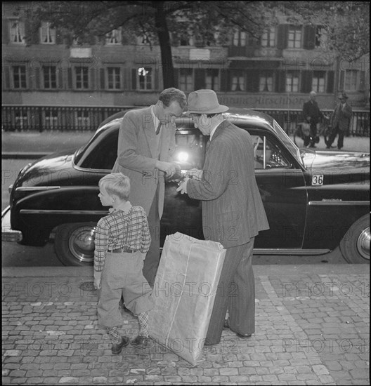 Painter at Hirschengraben Zurich 1950.