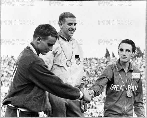 Rome 1960: 100m sprint; 2 Sime, 1 Hary, 3 Radford.