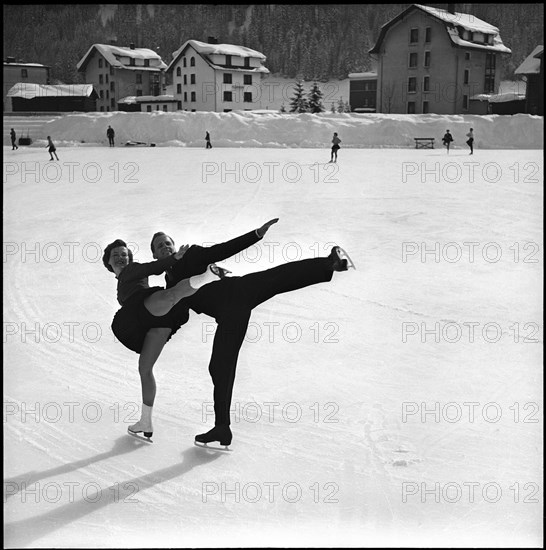 Frances Defoe and Norris Bowden in Davos 1953.