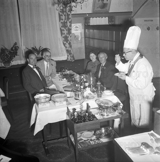 guests, tourists in a Zurich restaurant.