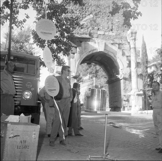 Rome 1960: Ovomaltine stand at Porta San Sebastian.