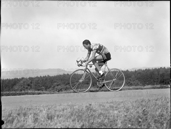 Carlo Clerici, racing cyclist, around 1954.