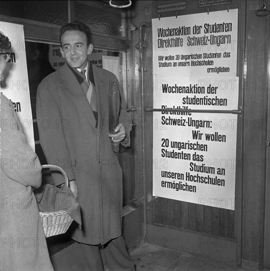 Collection for exile Hungarian students, Zurich 1956.