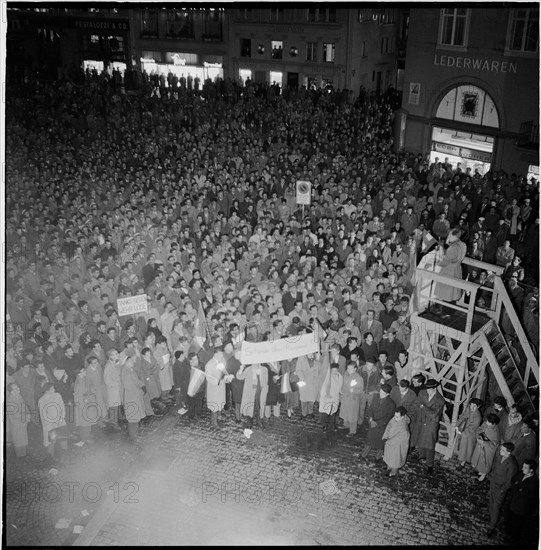 Solidarity demonstration for Hungary, Zurich 1956.