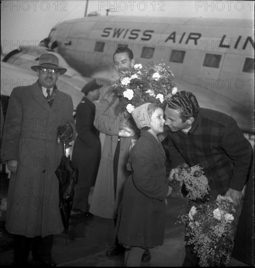 Koblet und Diggelmann back from the US, 1949